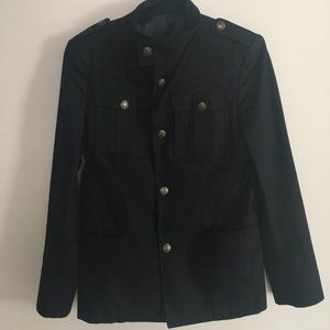 Zara men's military style blazer jacket in black